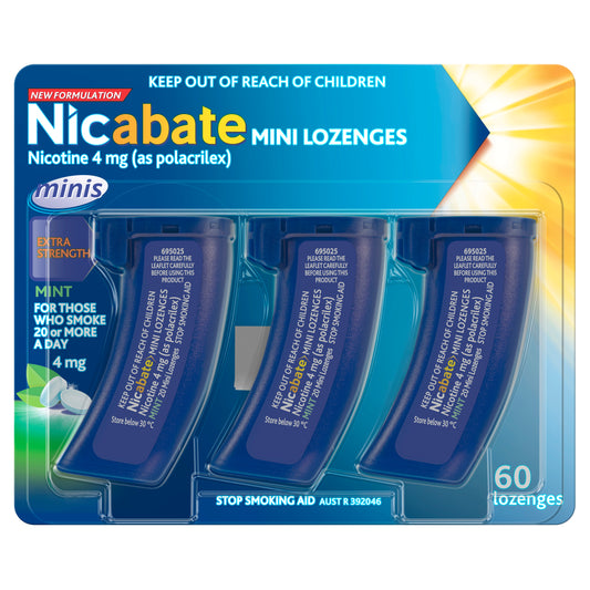 Nicabate Mini Lozenges Mint 4 mg 60 Pack
