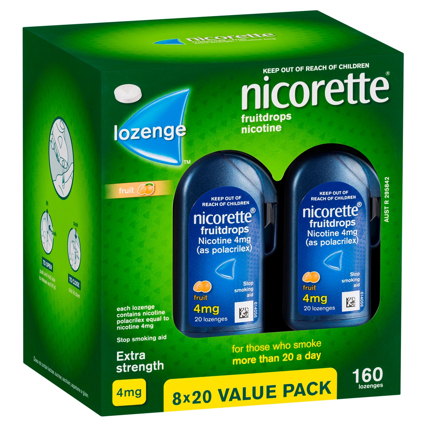 Nicorette Freshfruit Lozenges Value Pack 4 mg 160 Pack