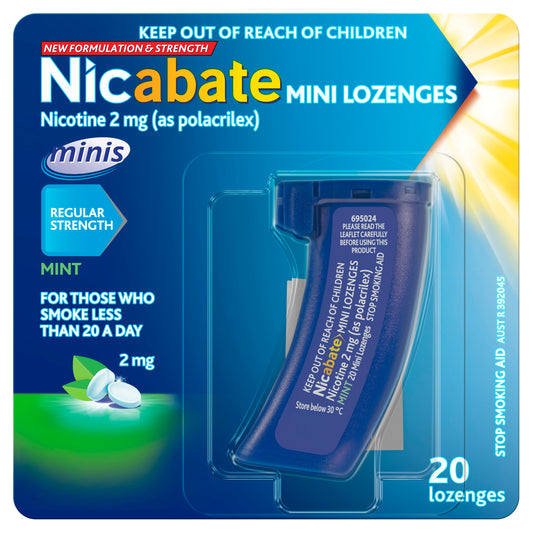 Nicabate Mini Lozenges Mint 2 mg 20 Pack