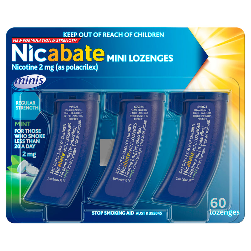 Nicabate Mini Lozenges Mint 2 mg 60 Pack
