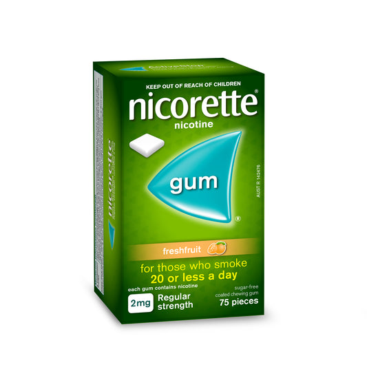 Nicorette Gum Fresh Fruit 2 mg 75 Pack