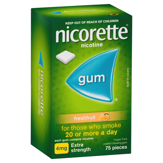 Nicorette Gum Fresh Fruit 4 mg 75 Pack