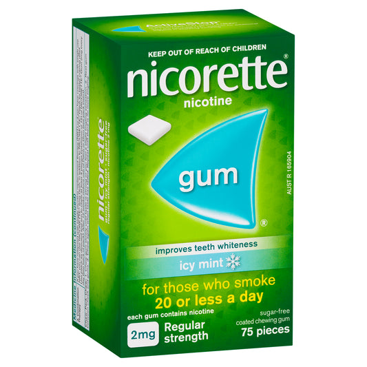 Nicorette Gum Icy Mint 2 mg 75 Pack