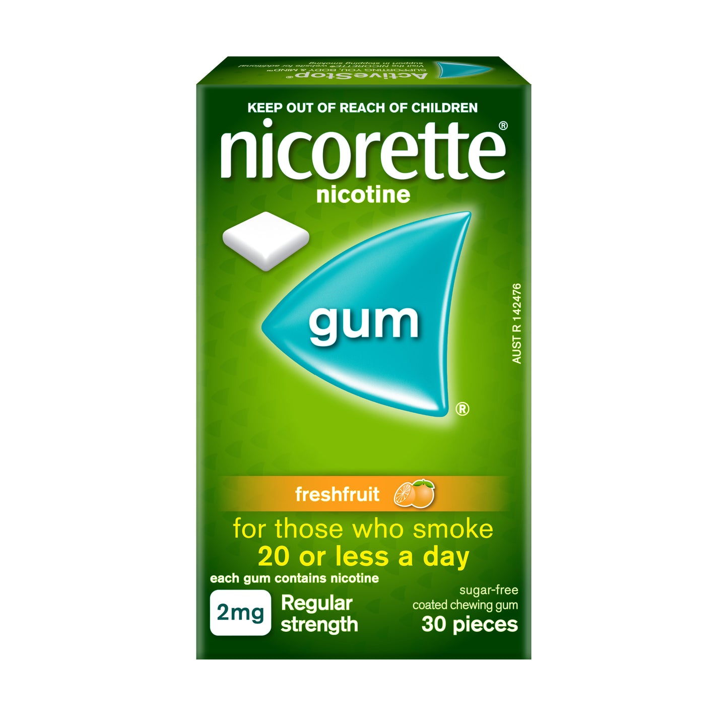 Nicorette Gum Fresh Fruit 2 mg 30 Pack