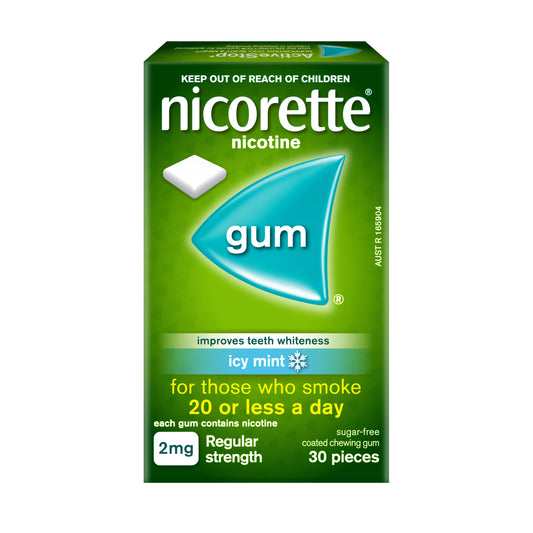 Nicorette Gum Icy Mint 2 mg 30 Pack
