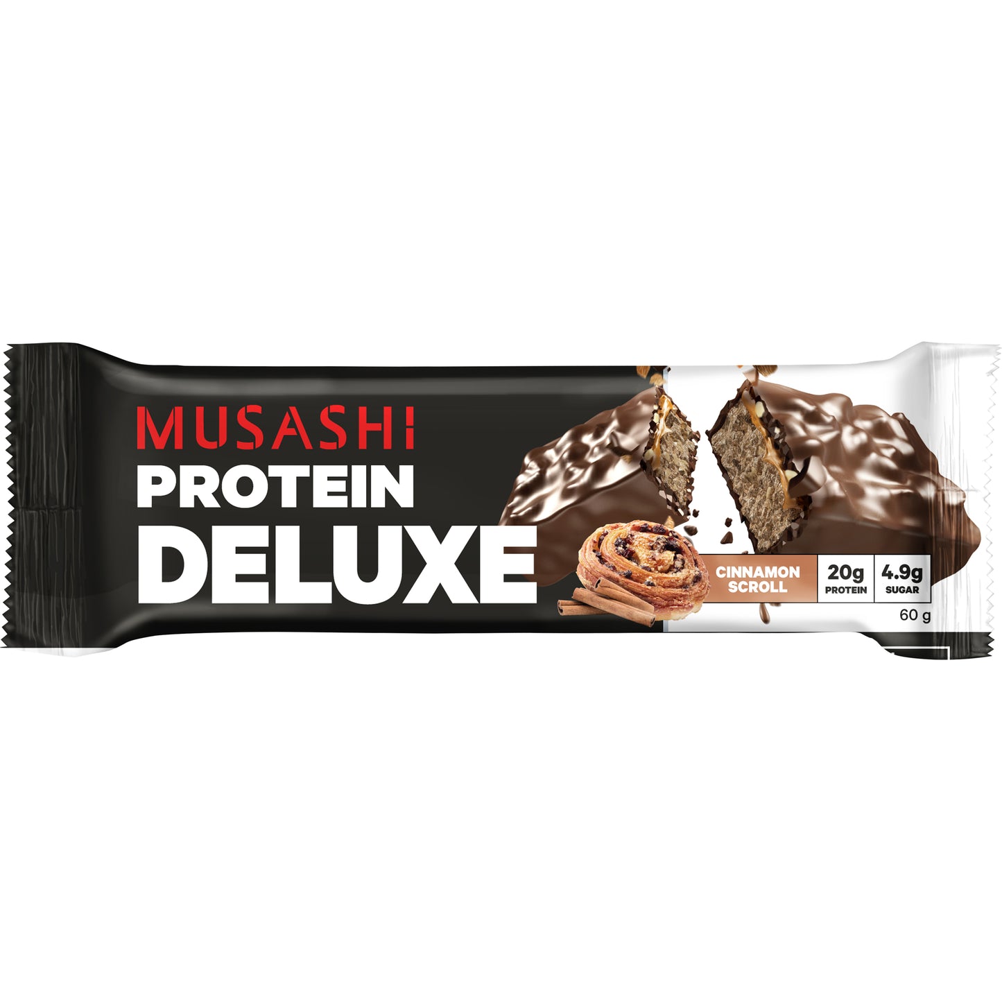 Musashi Deluxe Protein Bar Cinnamon Scroll 60g x12