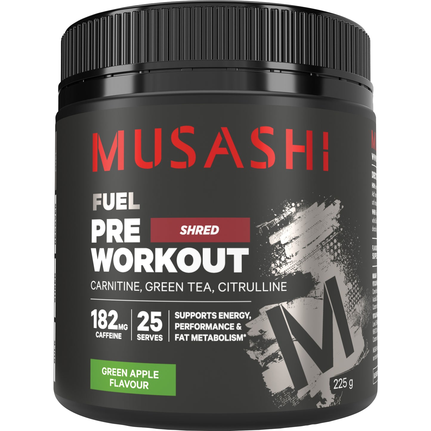 Musashi Pre-Workout Shred Green Apple 225g
