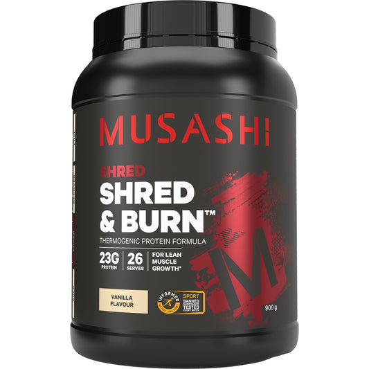 Musashi Shred & Burn Protein Powder Vanilla 900g